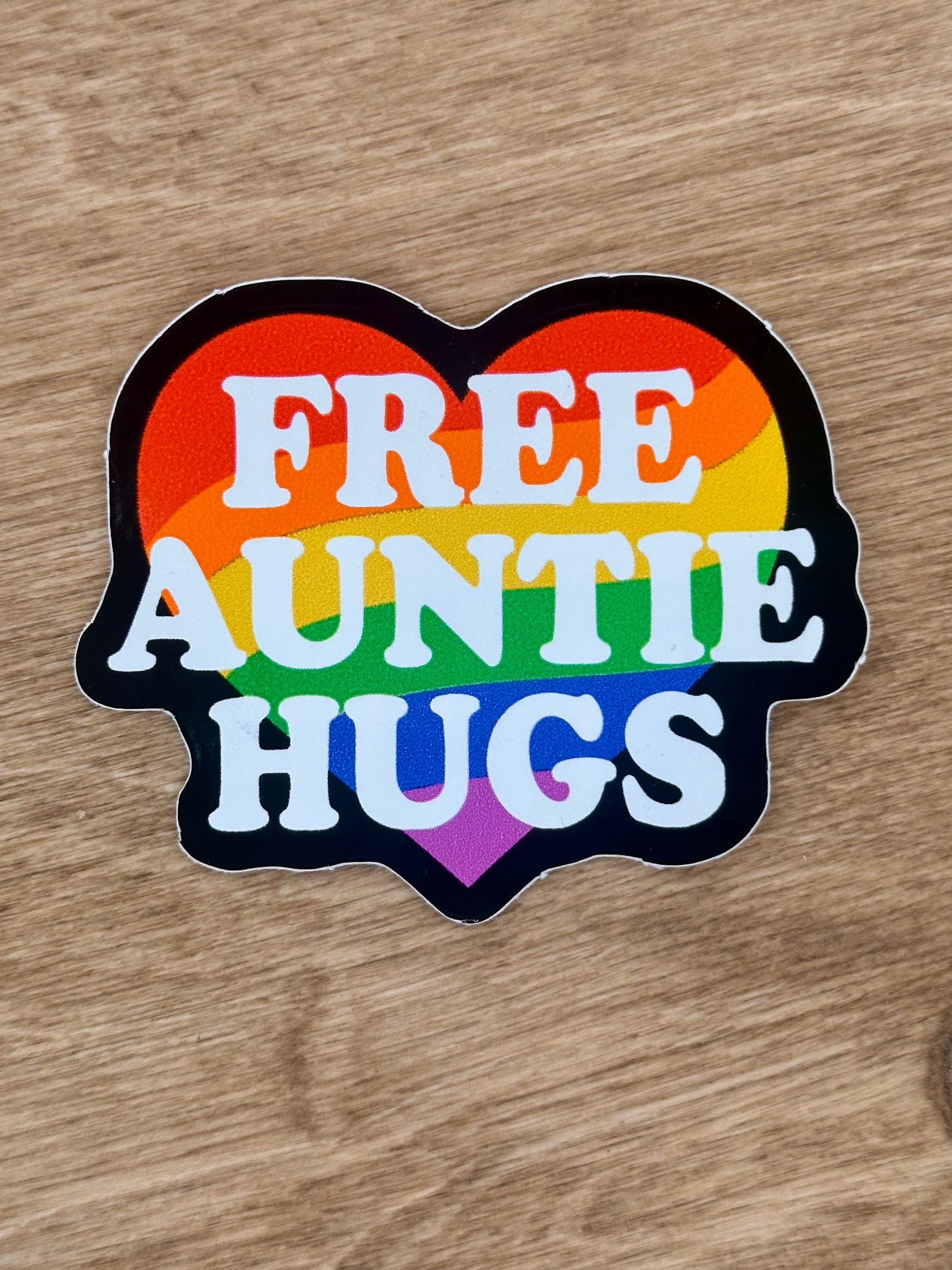 Free Auntie Hugs Sticker
