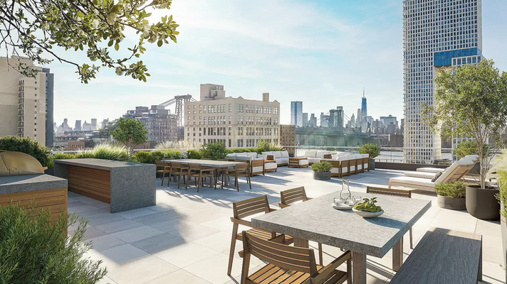 Rooftop with furniture and grill station