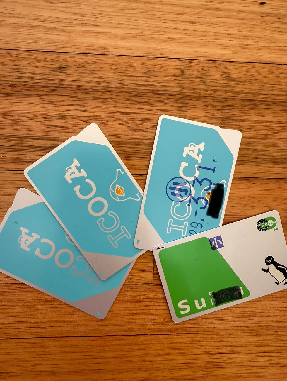 Our Icoca and Suica IC transport cards
