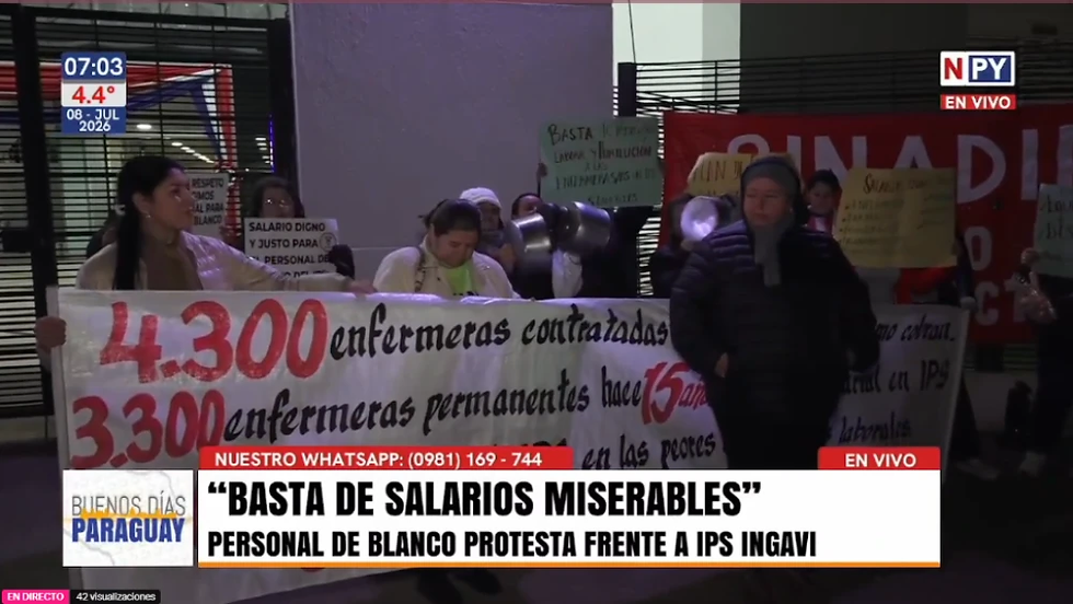 Cacerolazo frente al IPS Ingavi: “Urge un plan de emergencia salarial y laboral”, dice enfermera