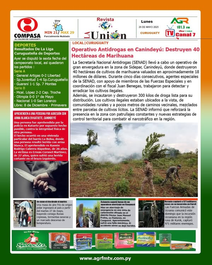 Este es la tapa de la AGR 101.3 FM y TV Cable Canal 7-Curuguaty y La Revista La Unión Www.agrfmtv.com.py