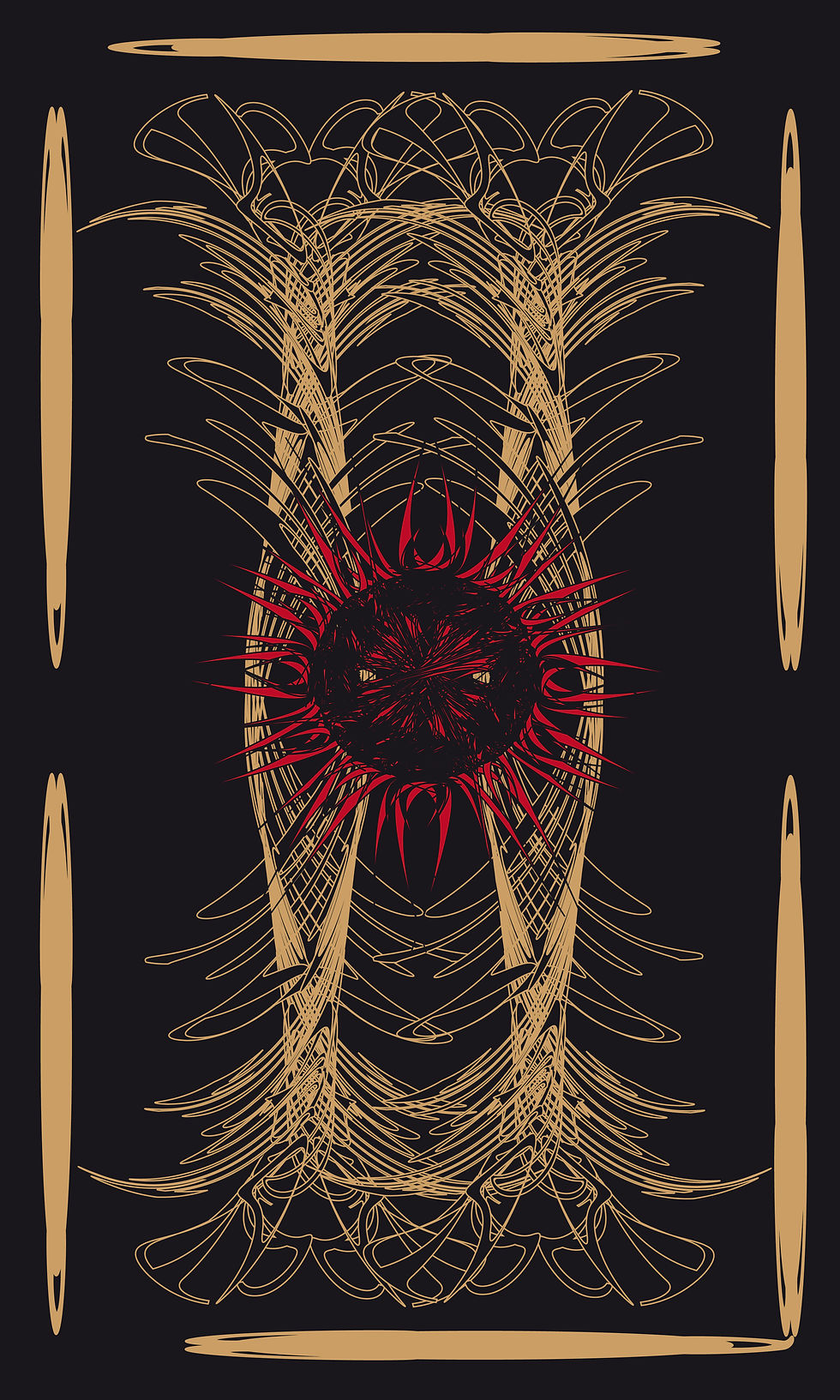 Tarot cards - back design, Sun, Devil seal