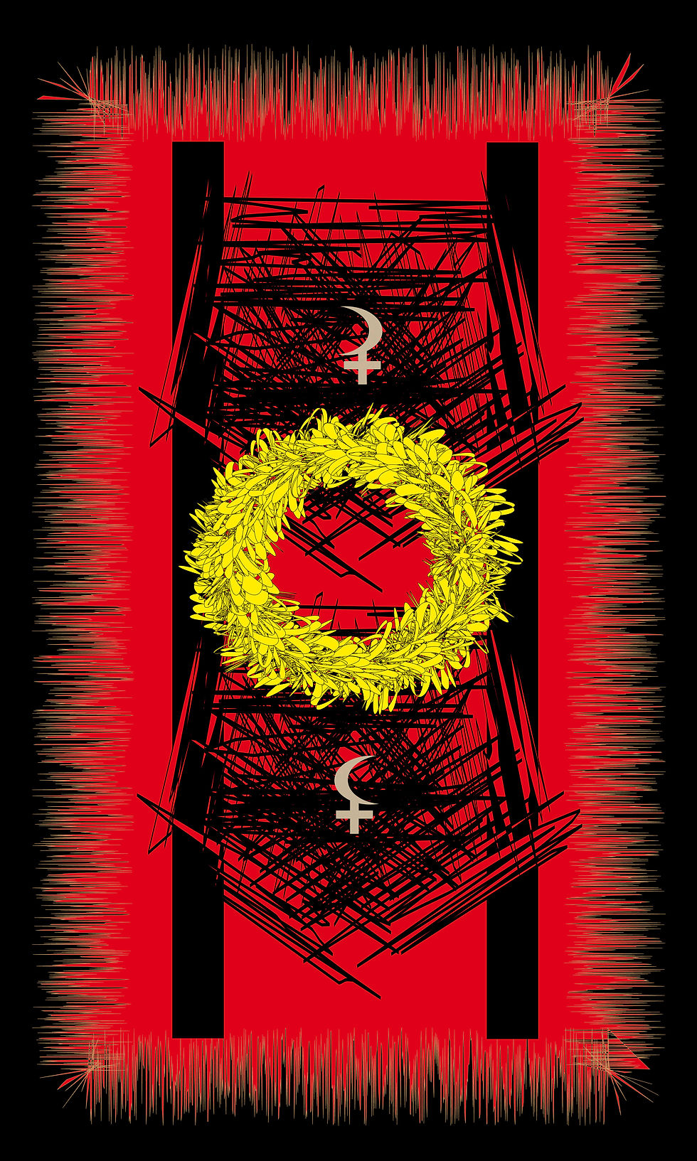 Tarot cards - back design. Magical herb, calendula