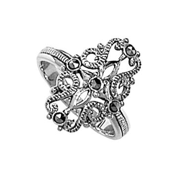 #095 Filigree Oval Cross Over Ring