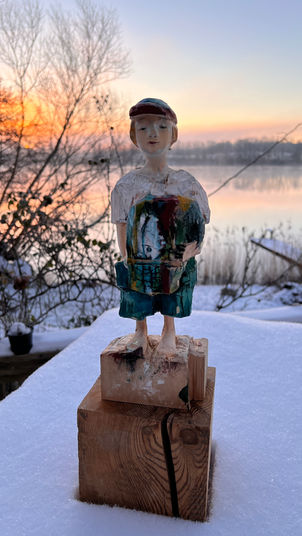 sunny Fisherboy1 Holzskulptur