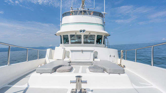 Large sundeck on a yacht