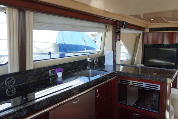 yacht kitchen with window