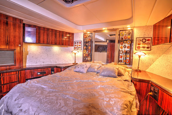 A Queen Bedroom on a yacht
