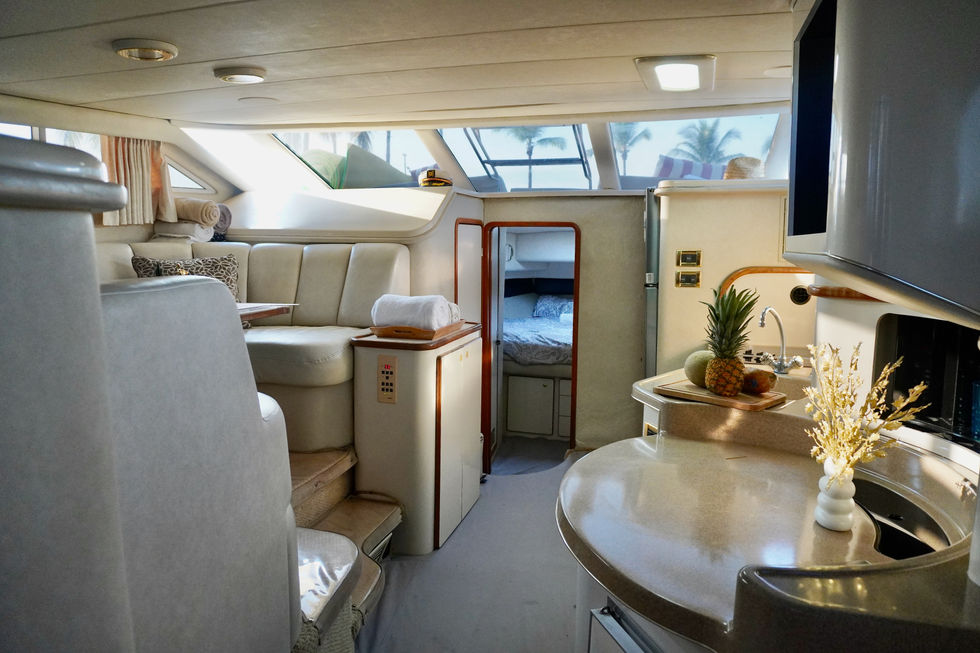 Yacht living room in Puerto Vallarta