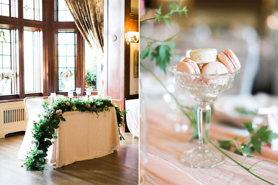Romantic Pink Thornewood Castle Wedding Flowers Table Garland
