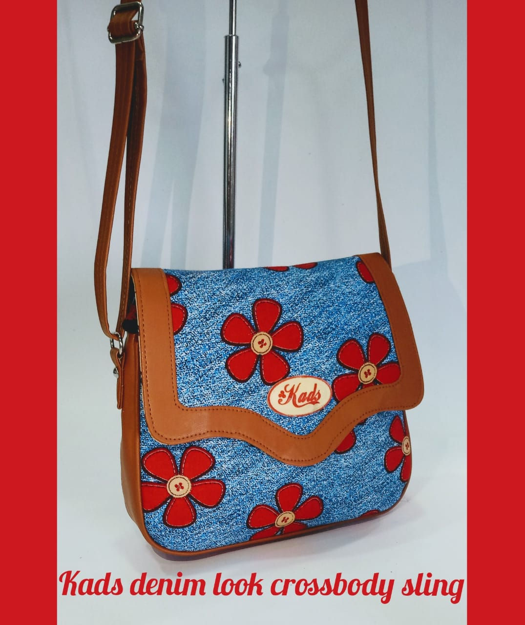 Kads Denim Look Crossbody Sling Bag