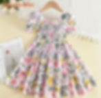 White Floral Dress with flowers and Leaves