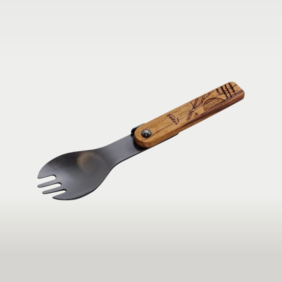 木x金屬黑叉匙 Wood Tone xMetal Black Spork (Spoon + Fork)