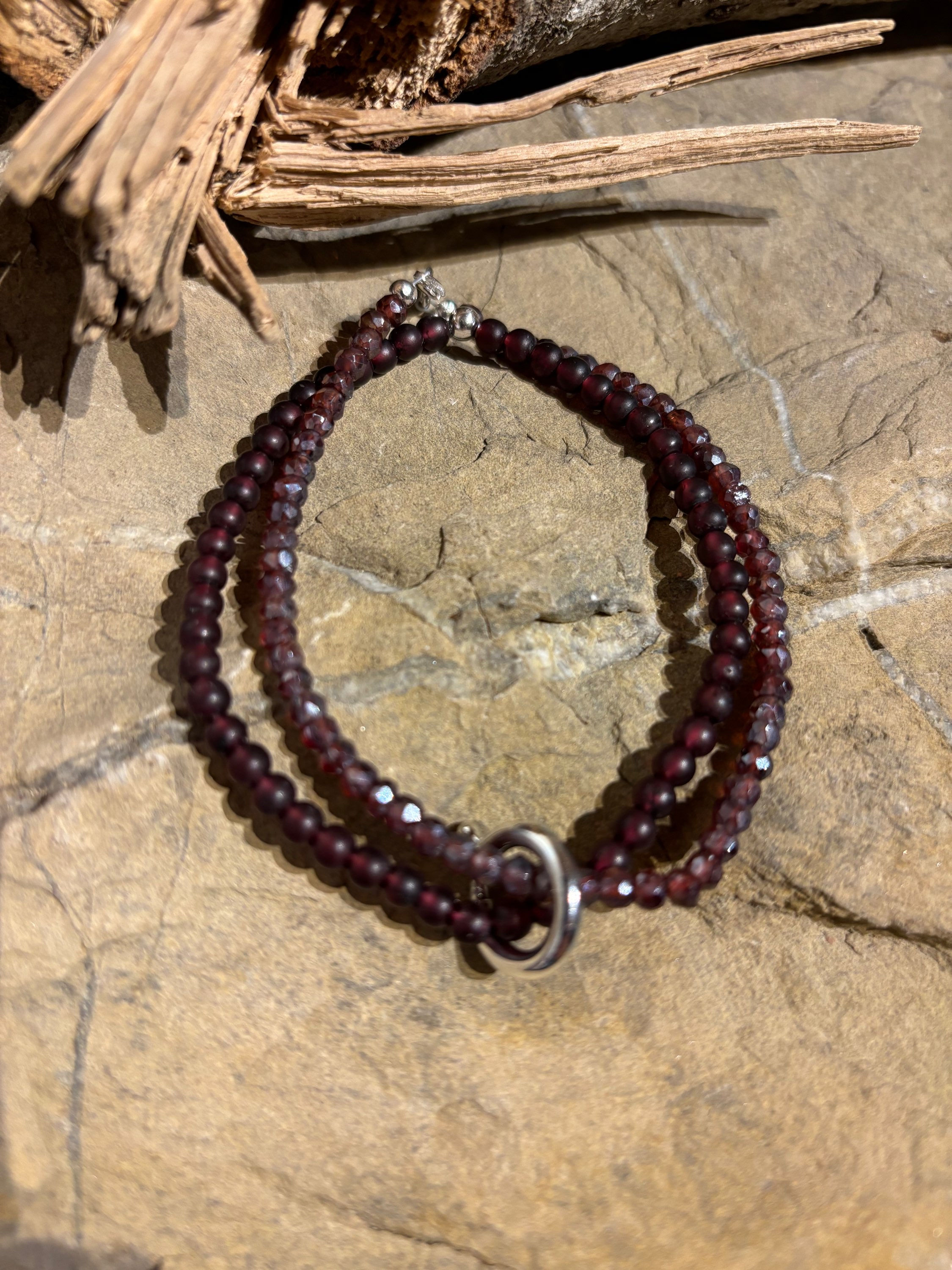 Doppelarmband Granat & Silber 925