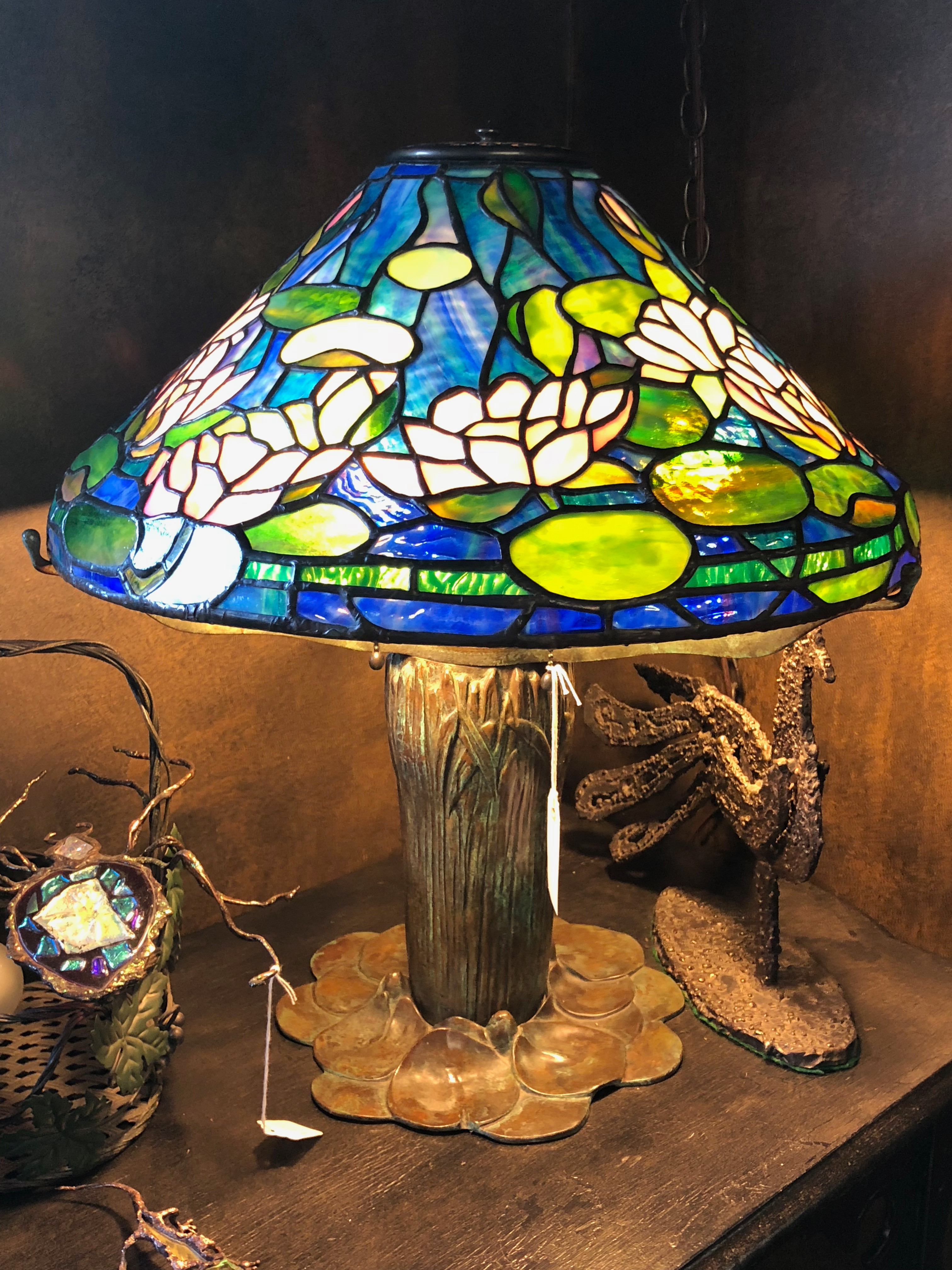 "Water Lily With Cat Tail and Pond Lily Base"