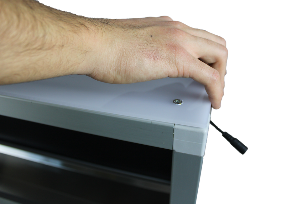 Miniatura: LED illuminated bar, LED service top, customizable cocktail station, stainless steel accessories, U-shaped setup, portable