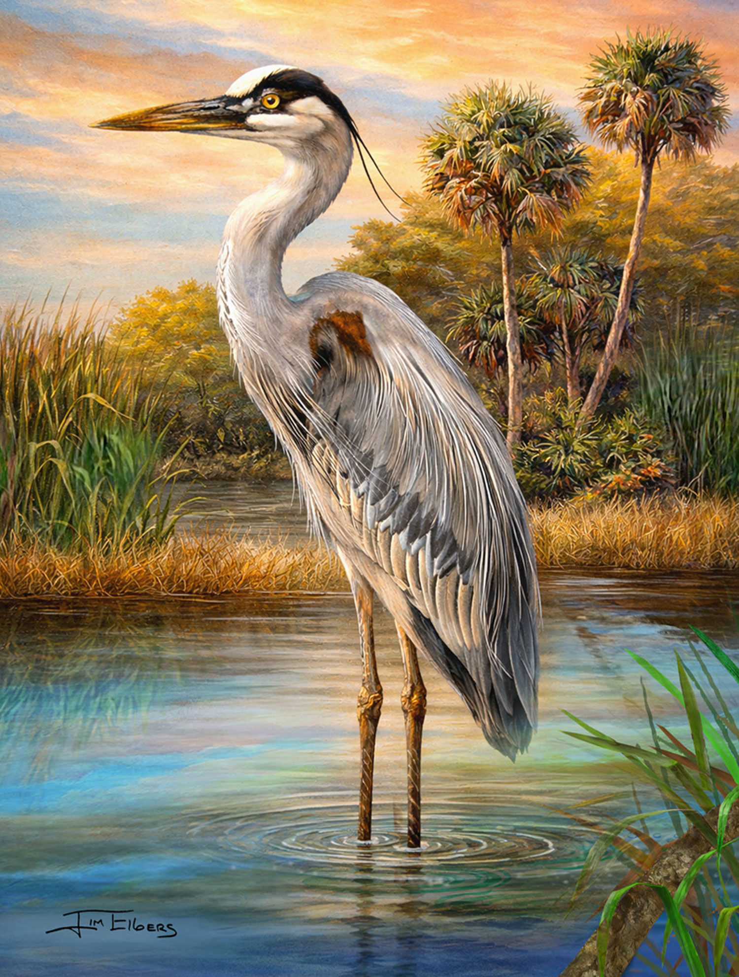 Blue-Heron   ST-BHR              Coastal Wildlife Wall Art