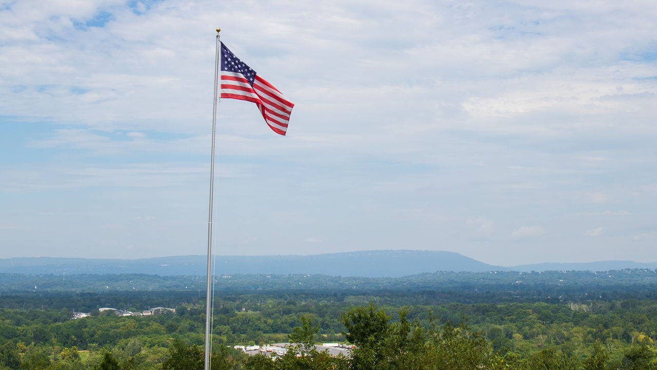 American Flag flying over Catoosa County, Georgia.