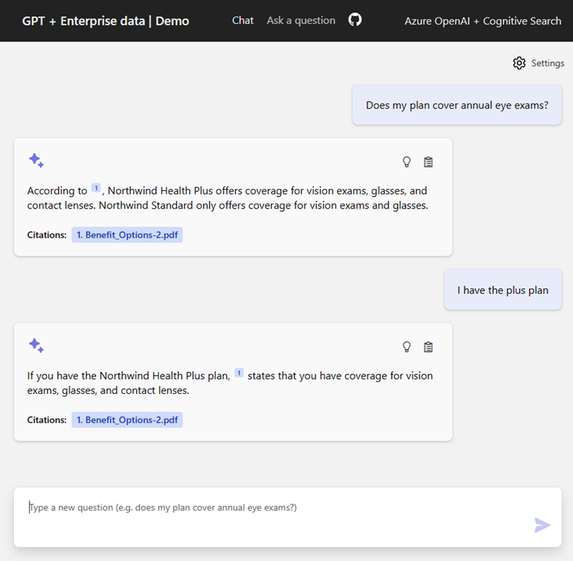 Een voorbeeld van een prototype gebaseerd op Azure OpenAI ChatGPT