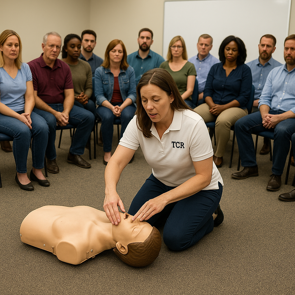 Instructor Demonstrating Airway Opening Technique