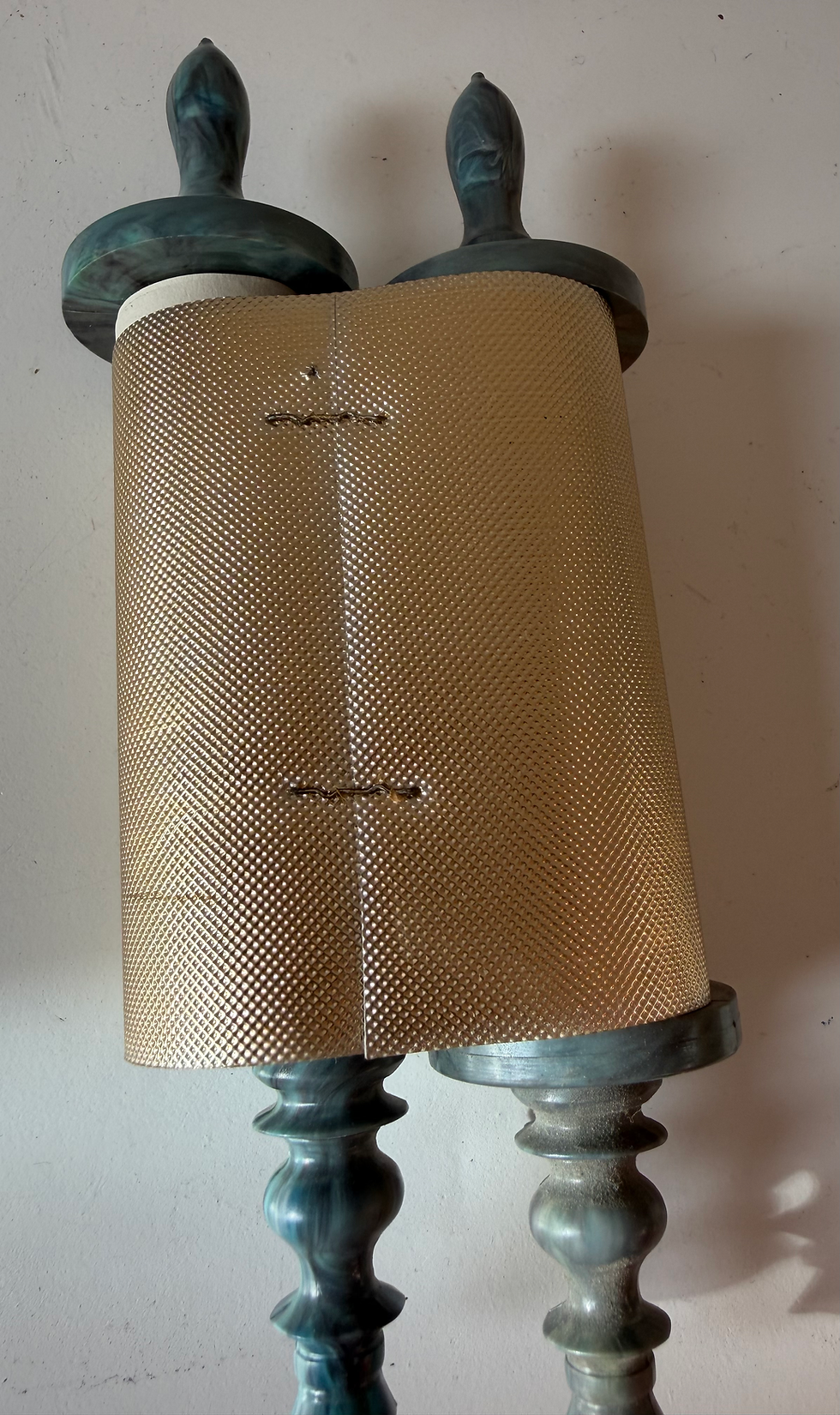 Thumbnail: Midcentury Miniature Torah Scroll In Original Silver Box