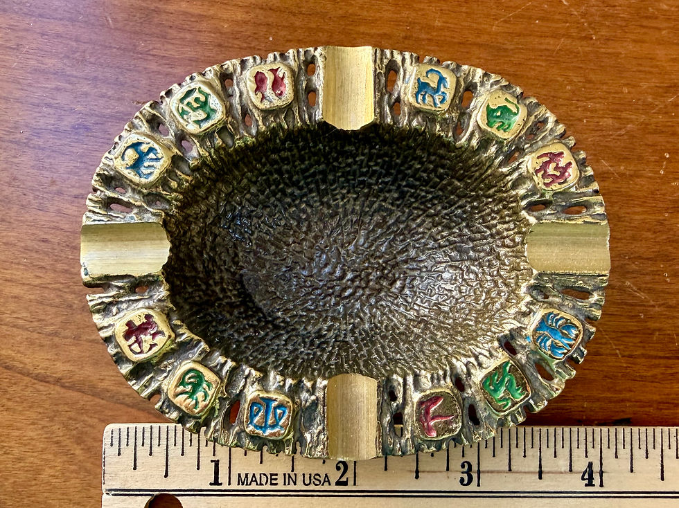 Thumbnail: Vintage 12 Tribes Of Israel Ash Tray: Holon Design by R. Dayagi, Made in Israel