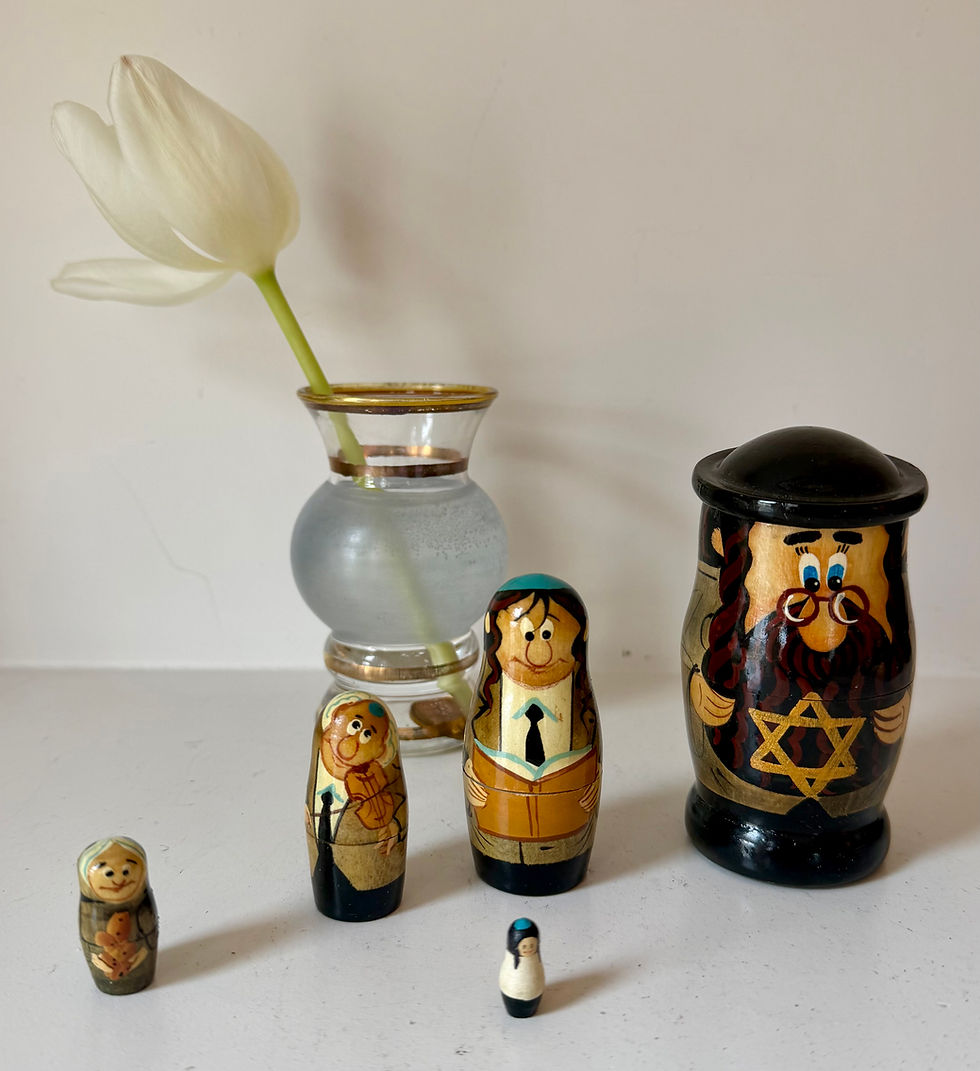 Thumbnail: Jewish Family Nesting Dolls Set Of 5 Hand Made in Ukraine