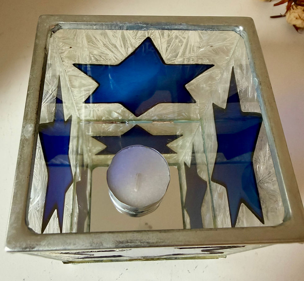 Thumbnail: Stained Glass Candle Holder With Magen David