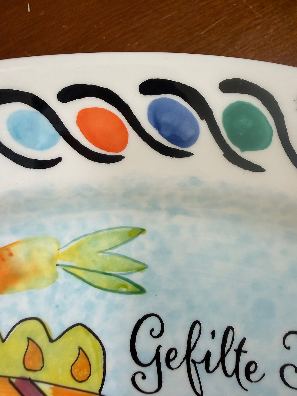 Thumbnail: Jessica Sporn Ceramic Gefilte Fish Platter Signed