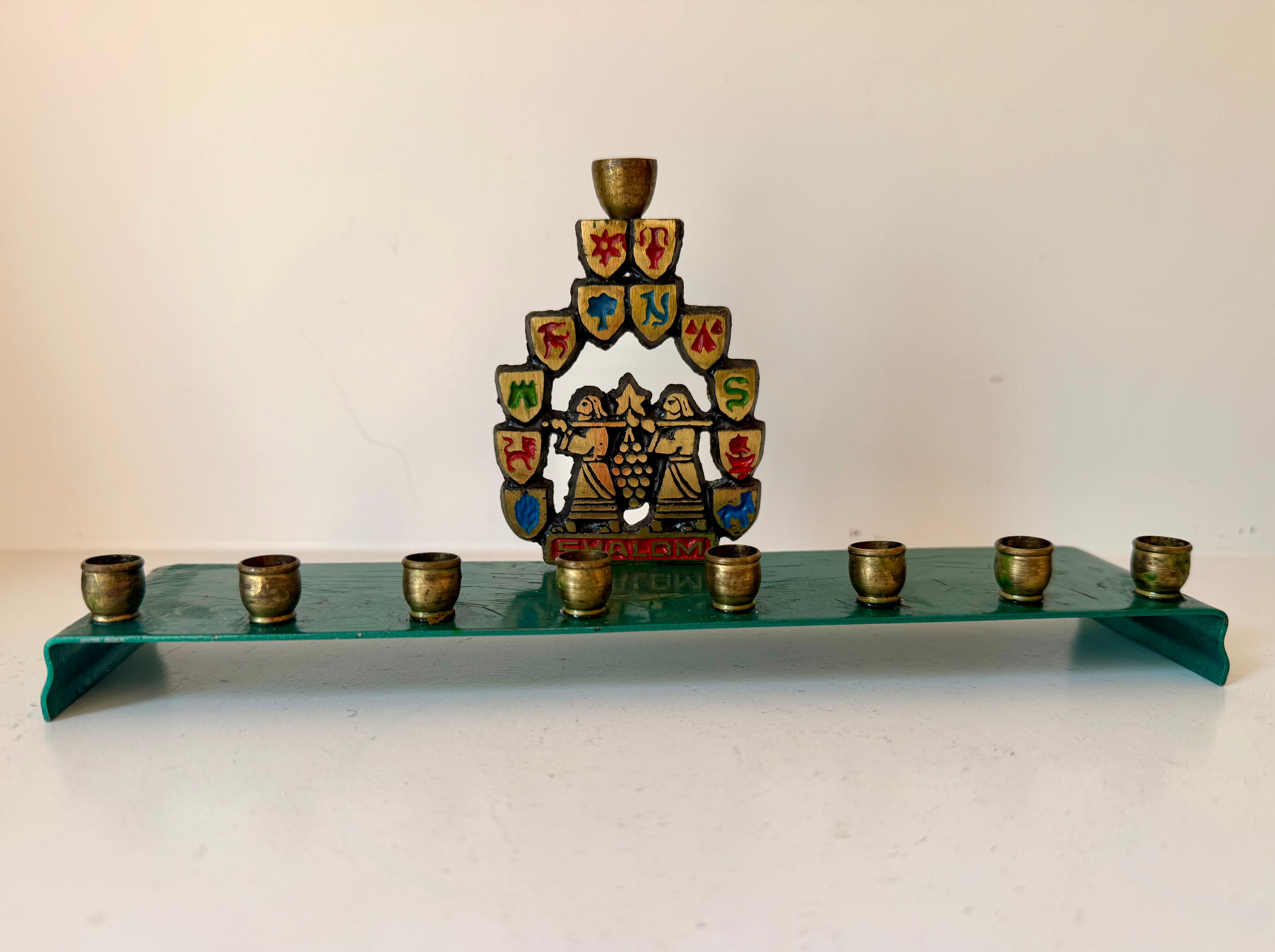 Vintage Dayagi Israel Menorah Hanukkah Judaica 1950s made in Israel