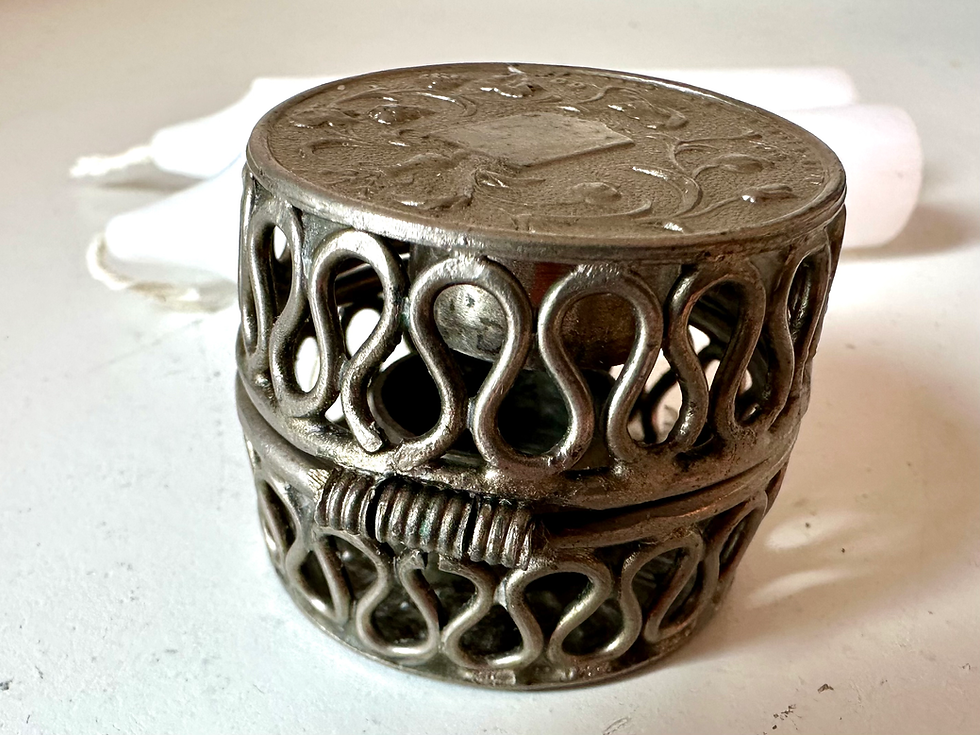 Thumbnail: Jerusalem Travel Shabbat Candlesticks Double Folding Case From 1960s