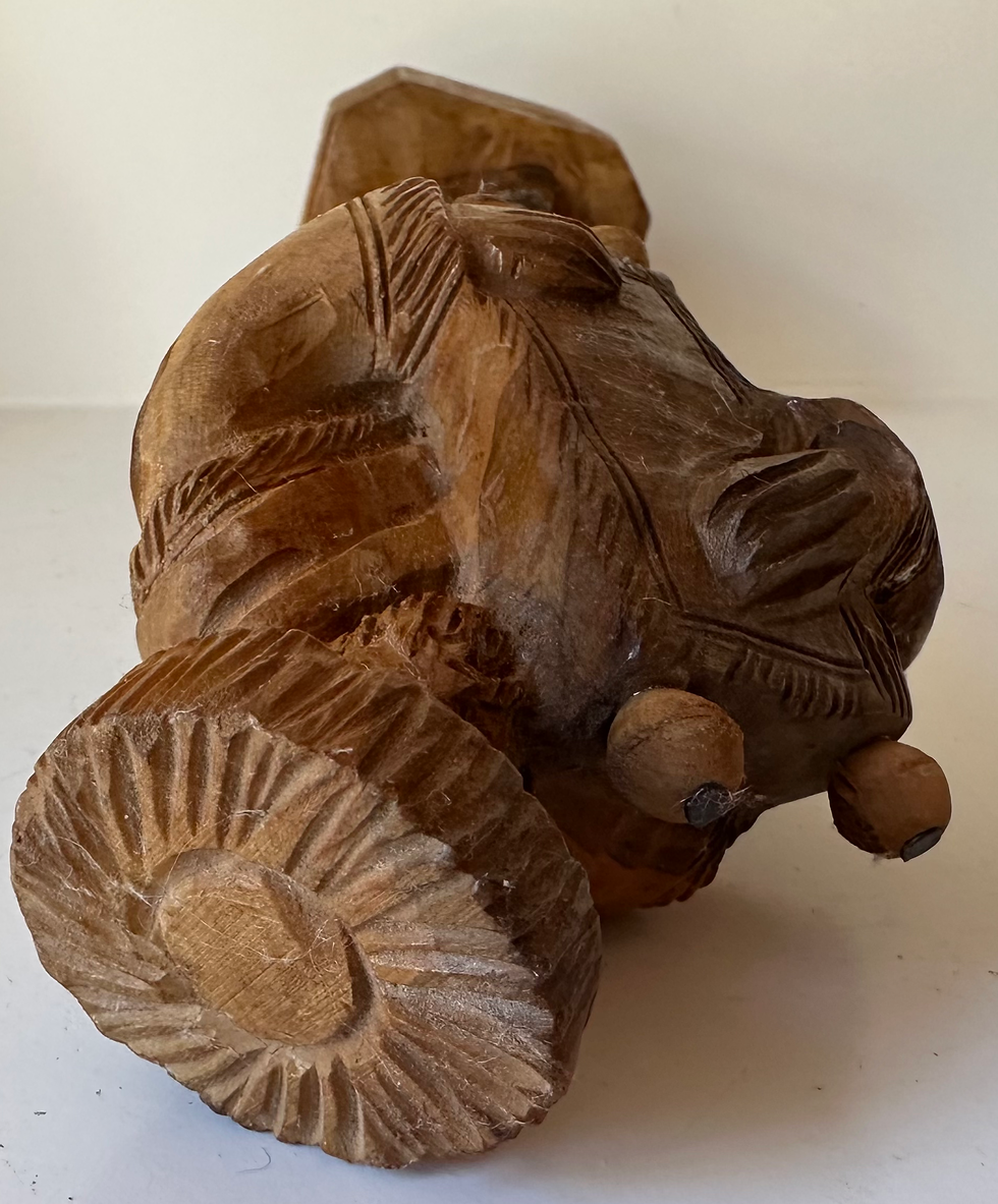 Thumbnail: Vintage Hand Carved Olive Wood Moses With Tablets Figurine Statue Made In Israel
