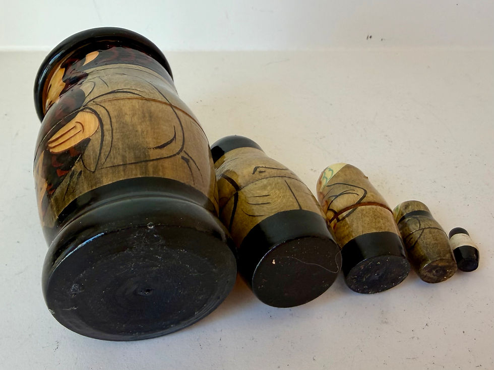 Thumbnail: Jewish Family Nesting Dolls Set Of 5 Hand Made in Ukraine