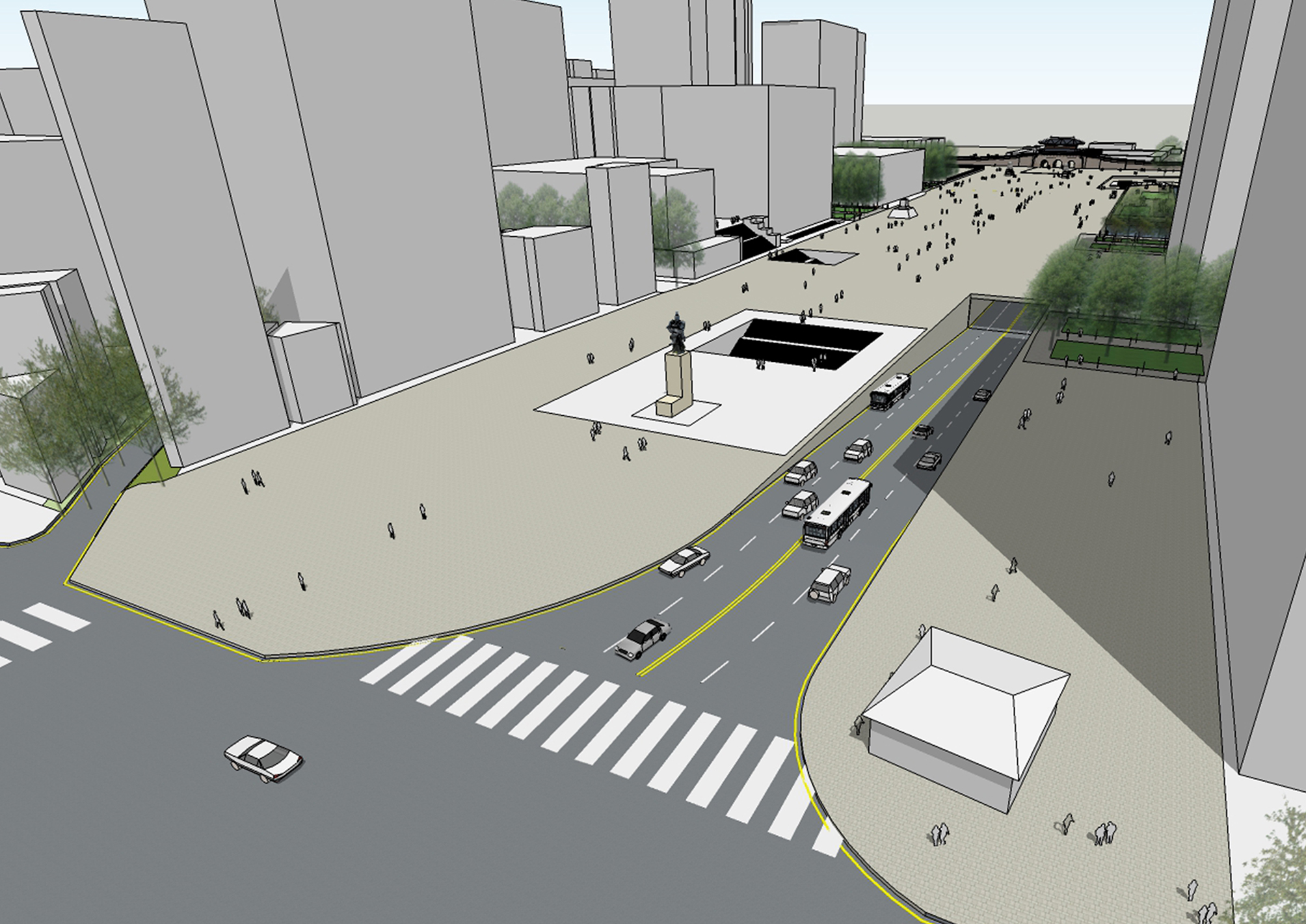 광화문광장 전면보행안