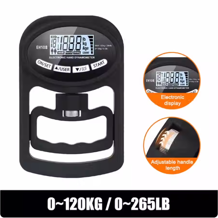 Grip Strength Tester 265Lbs/120Kg Grip Strength Meter Digital Hand Dynamometer U