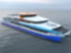 A rendering shows the Liwa-class vessel. (via Golden Gate Ferry)