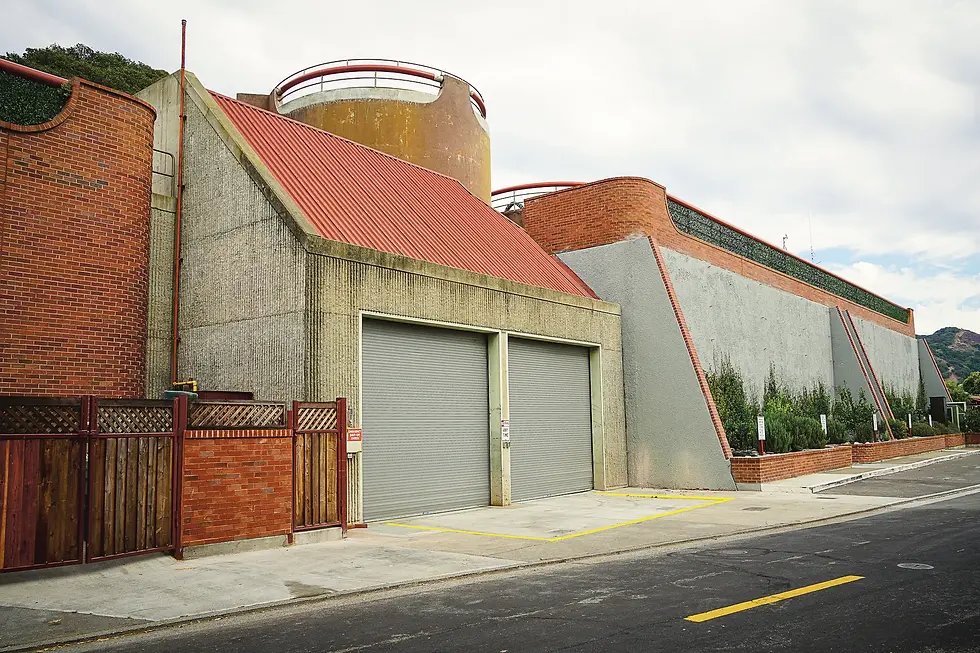 The Tiburon Main Wastewater Treatment Plant stands along Paradise Drive in Tiburon. Sanitary District No. 5 of Marin is weighing whether to rehabilitate or replace the plant’s 21-year-old odor-control system. (Ted McDonnell / For The Ark)