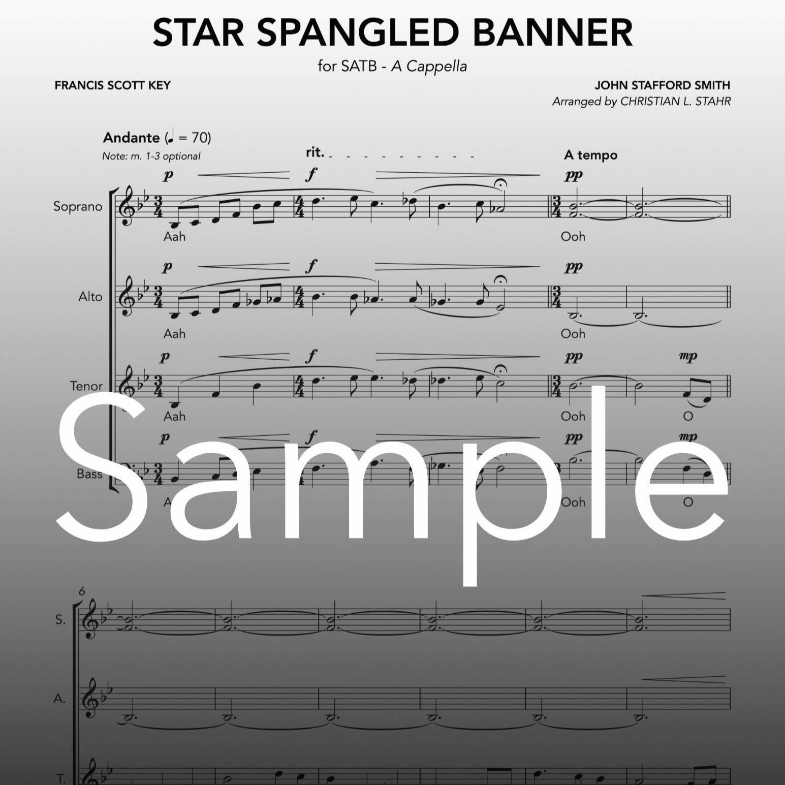 Star Spangled Banner (SATB arrangement by Christian L. Stahr)