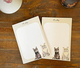 Inky & Louie cat Notepad - Handmade A5 tear-off 30 pages