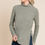 Thumbnail: MOCK NECK ASYMMETRICAL LONG SLEEVE TOP - OLIVE