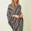 Thumbnail: STAY COZY FRINGE SWEATER PONCHO - BLACK/MULTI