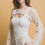 Thumbnail: DISTRESSED LONG SLEEVE KNIT SHRUG - IVORY