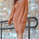 Thumbnail: COZY AUTUMN DISTRESSED SWEATER DRESS - RUST