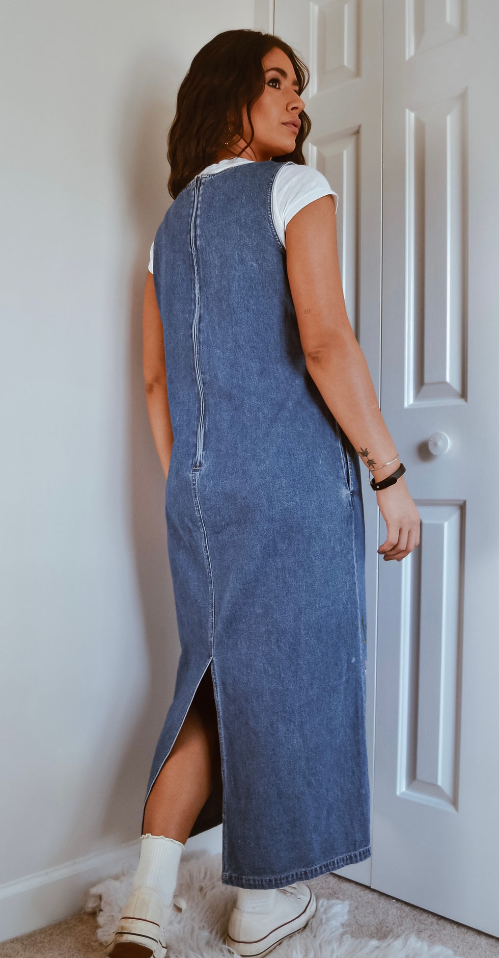 Thumbnail: VINTAGE PAINTED DENIM MAXI DRESS - MEDIUM