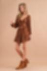 Thumbnail: BOHO FLORALS LAYERED SKIRT - BROWN