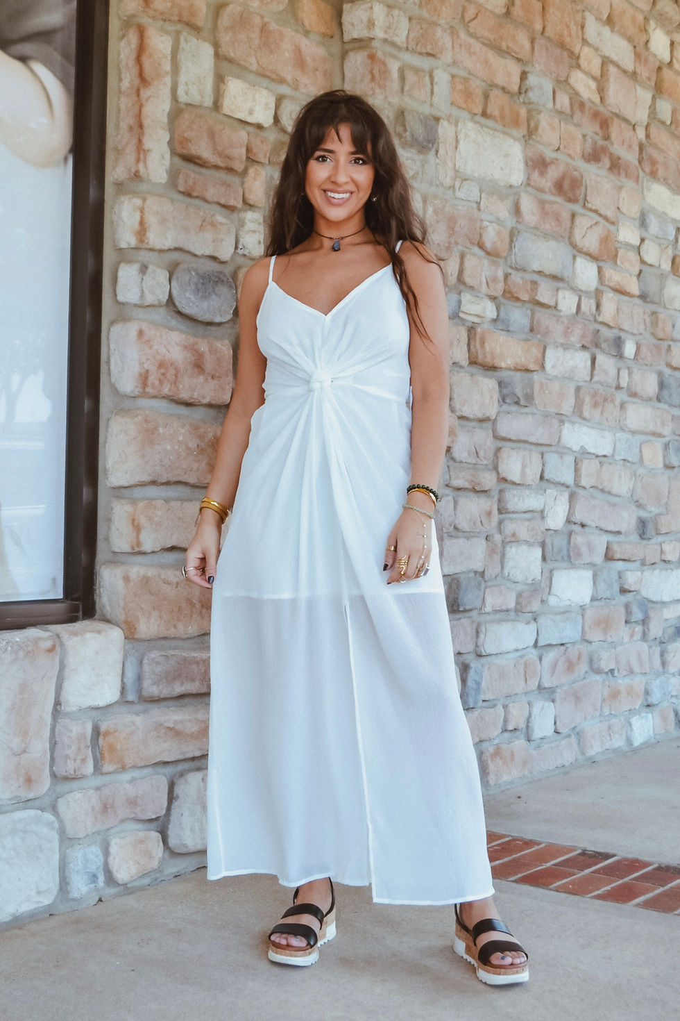 Thumbnail: SUNSETS ON THE BEACH MAXI DRESS - WHITE
