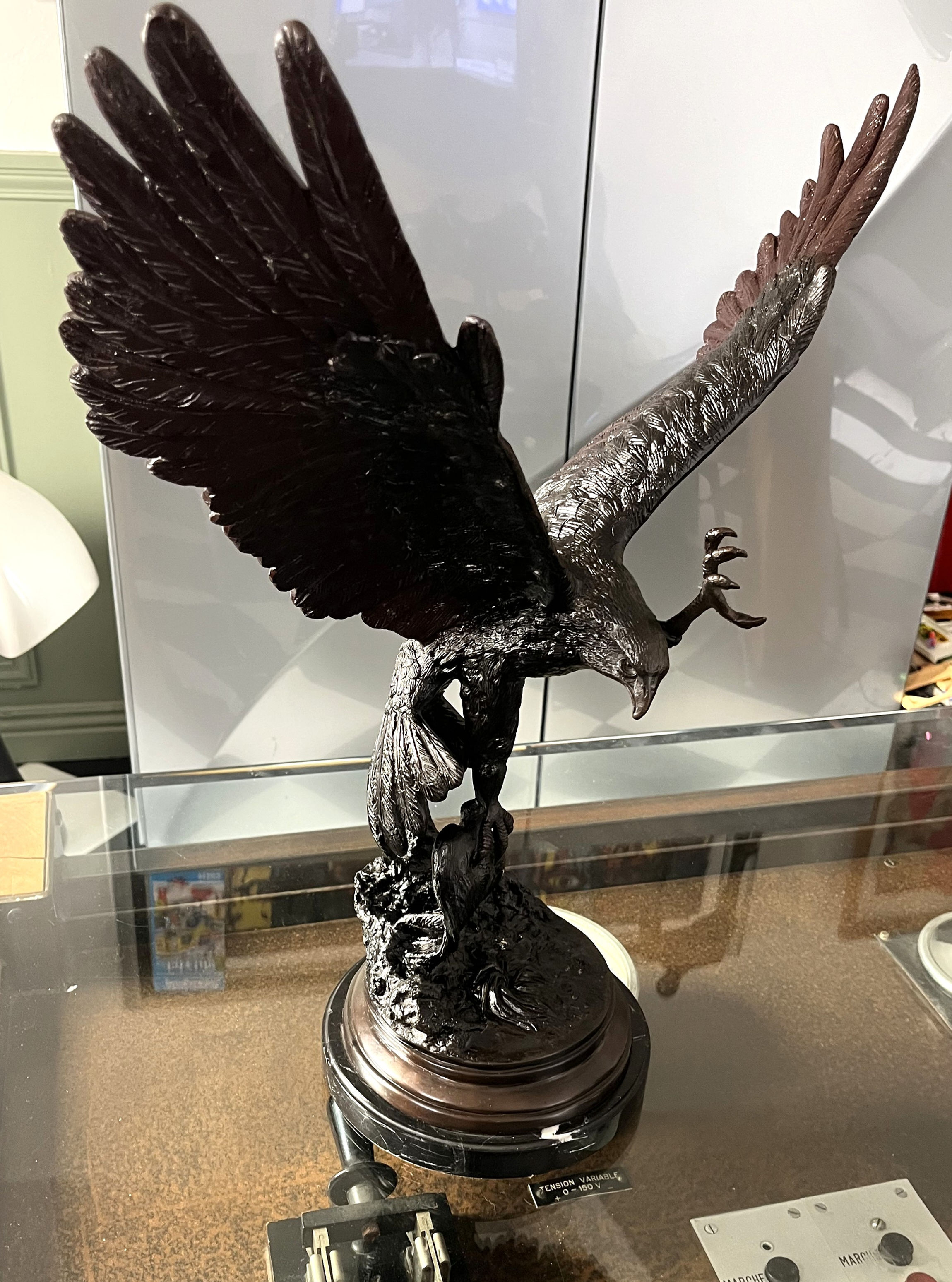 Aigle, faucon, bronze animalier, bronze de Moigniez, Bronze