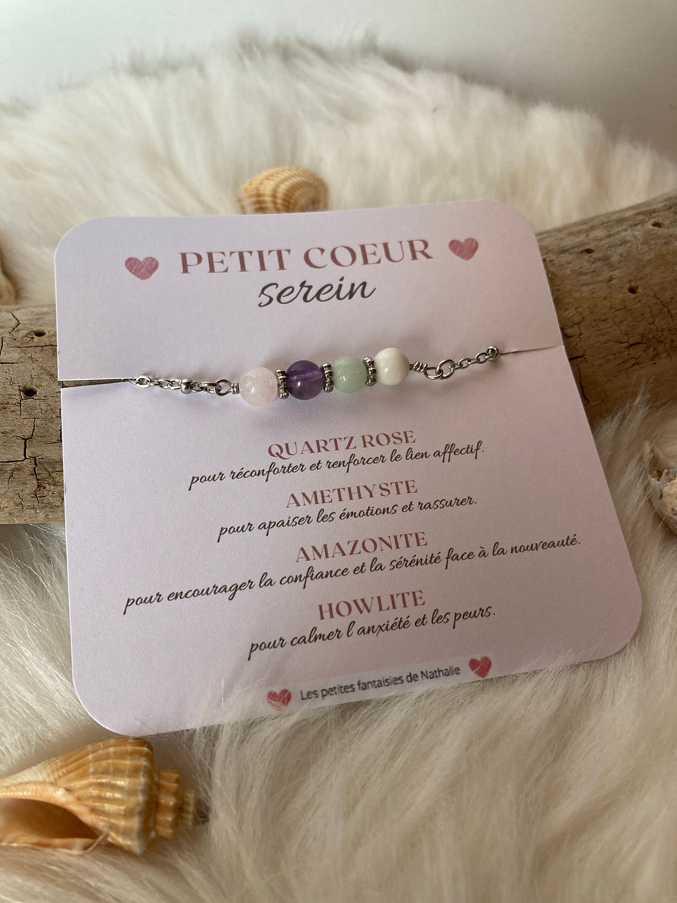 Bracelet «Petit coeur serein» modèle adulte - le bracelet réconfortant