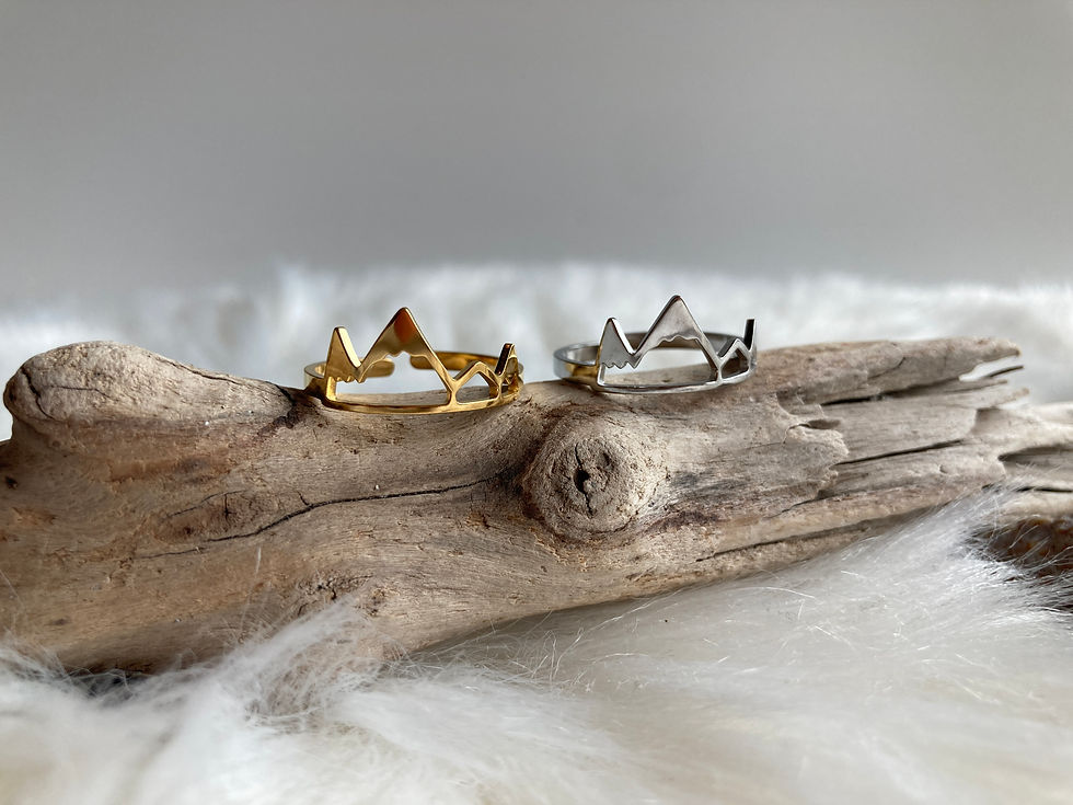 Bague montagnes réglable dorée ou argentée