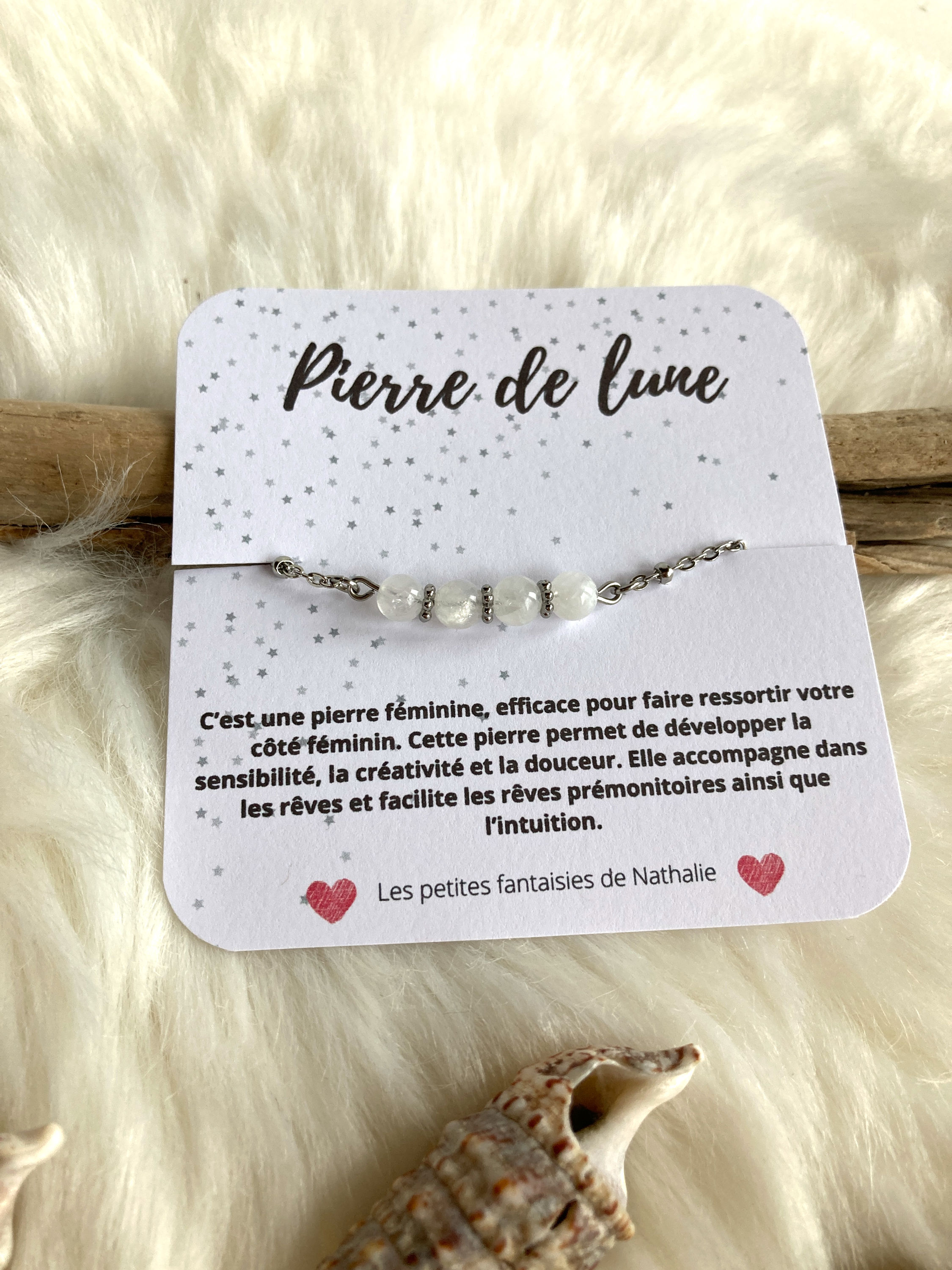 Bracelet Lila argenté pierre semi-précieuse à choix